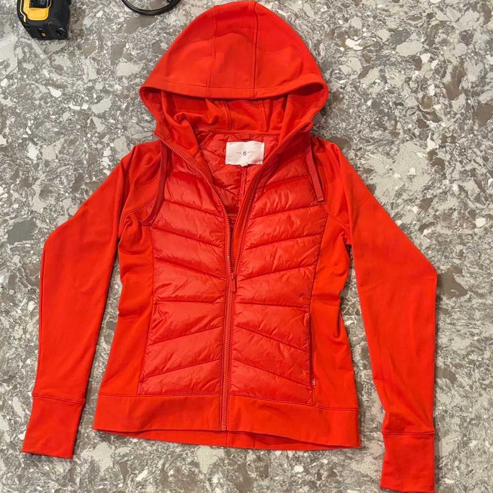 Vibrant Orange Hooded Puffer Jacket